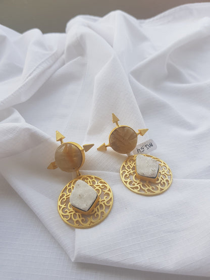 The Enache Raw Rutile Quartz Earrings TheEnache
