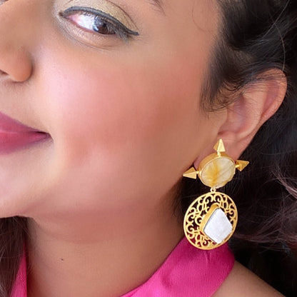 The Enache Raw Rutile Quartz Earrings TheEnache