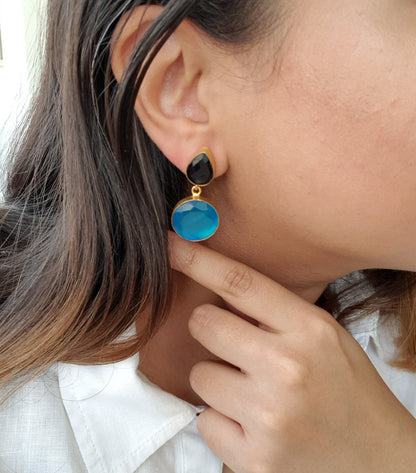 The Enache Red Blue Onyx Earrings TheEnache