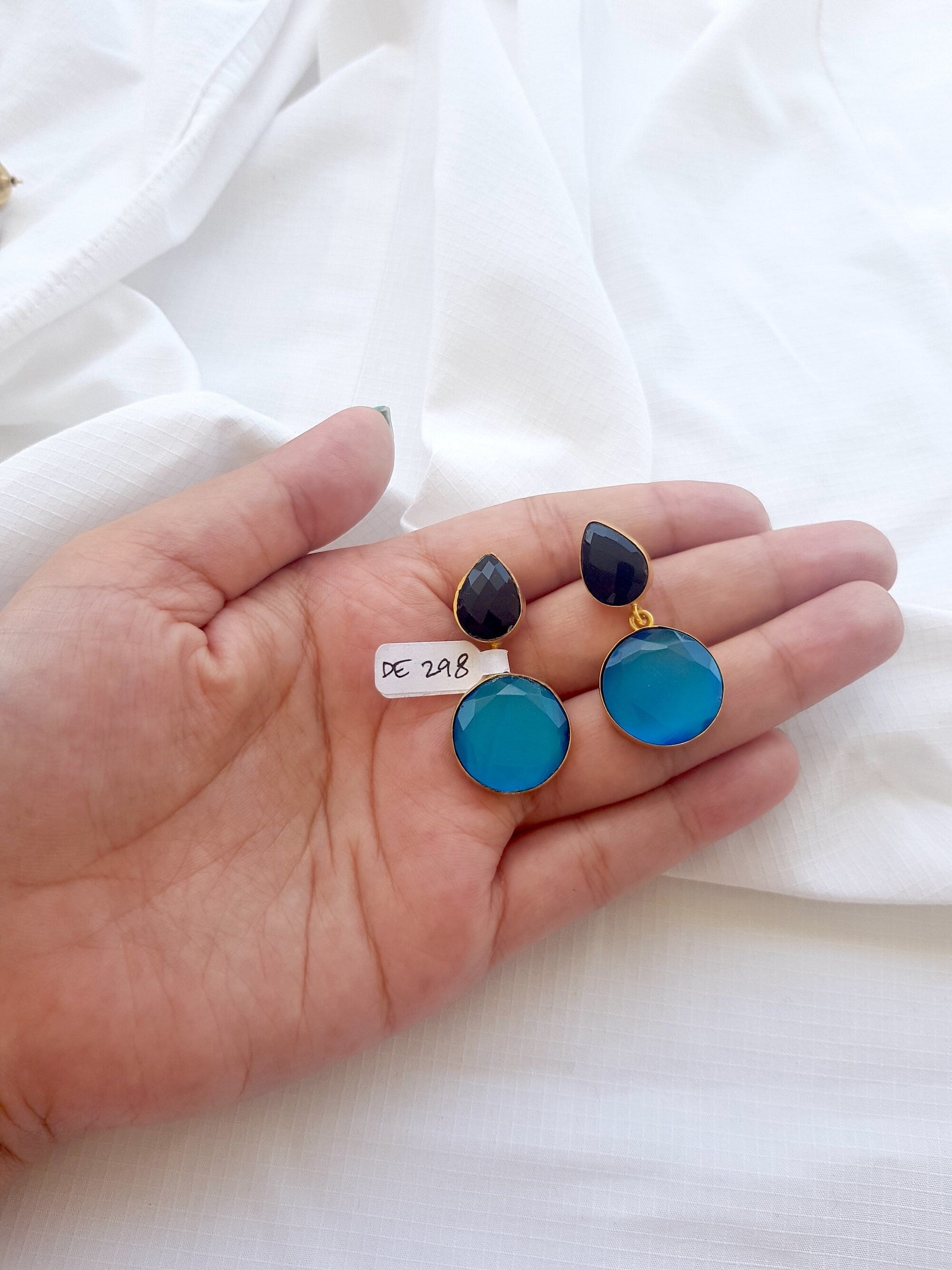 The Enache Red Blue Onyx Earrings TheEnache