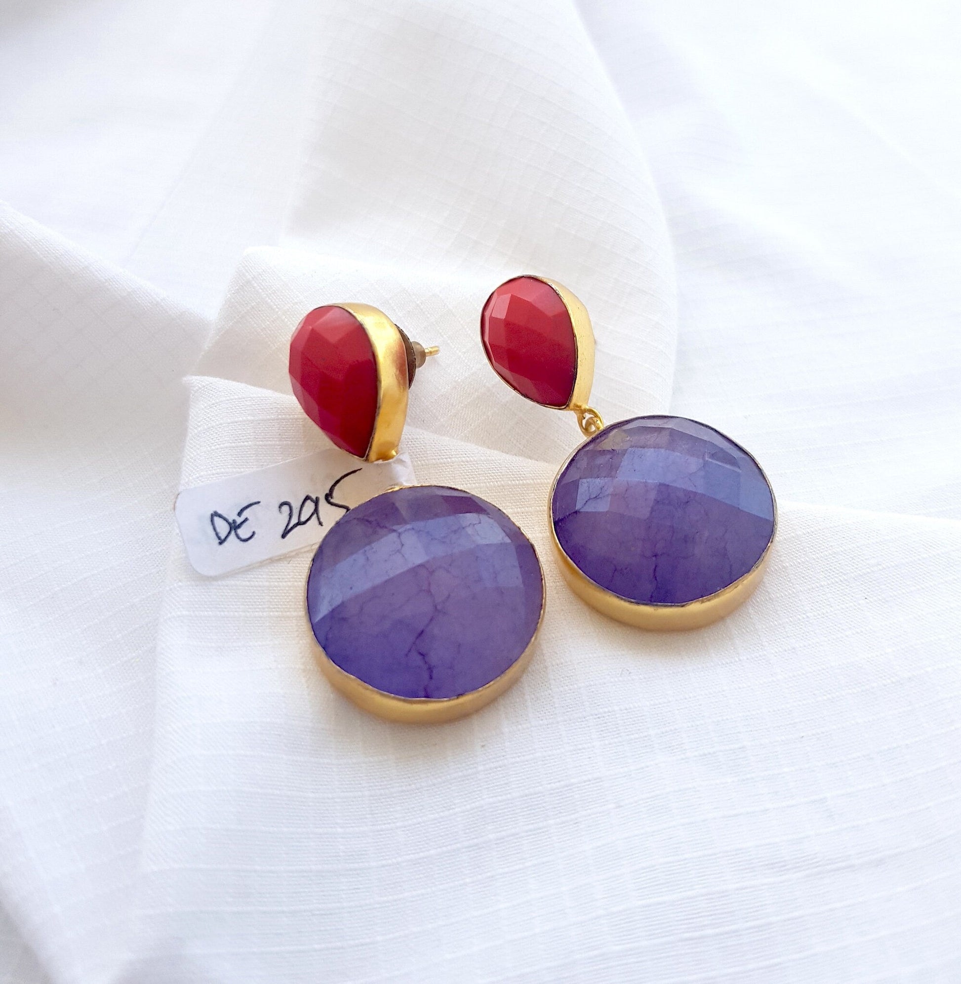 The Enache Red Blue Onyx Earrings TheEnache
