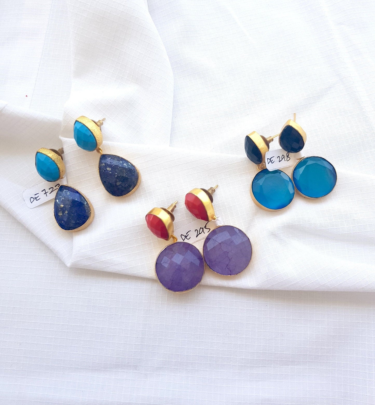 The Enache Red Blue Onyx Earrings TheEnache