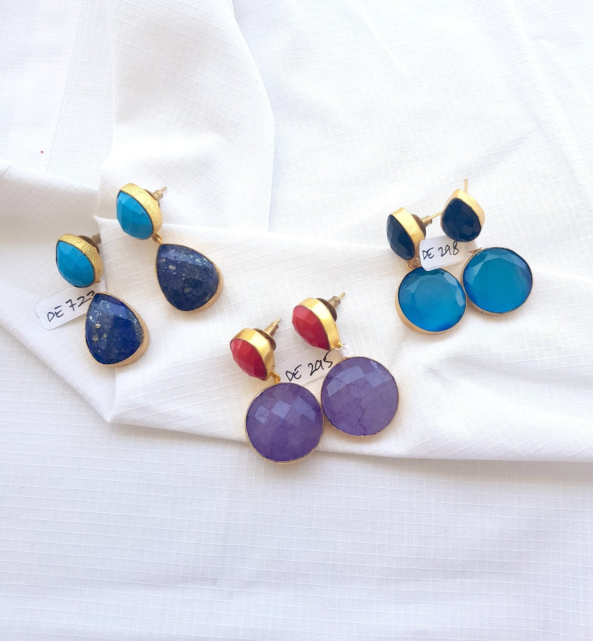 The Enache Red Blue Onyx Earrings TheEnache