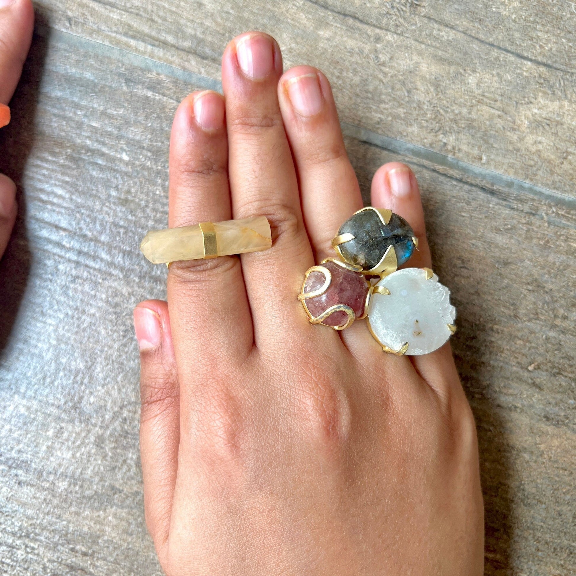 The Enache Red Brown Multi Gemstone Ring TheEnache