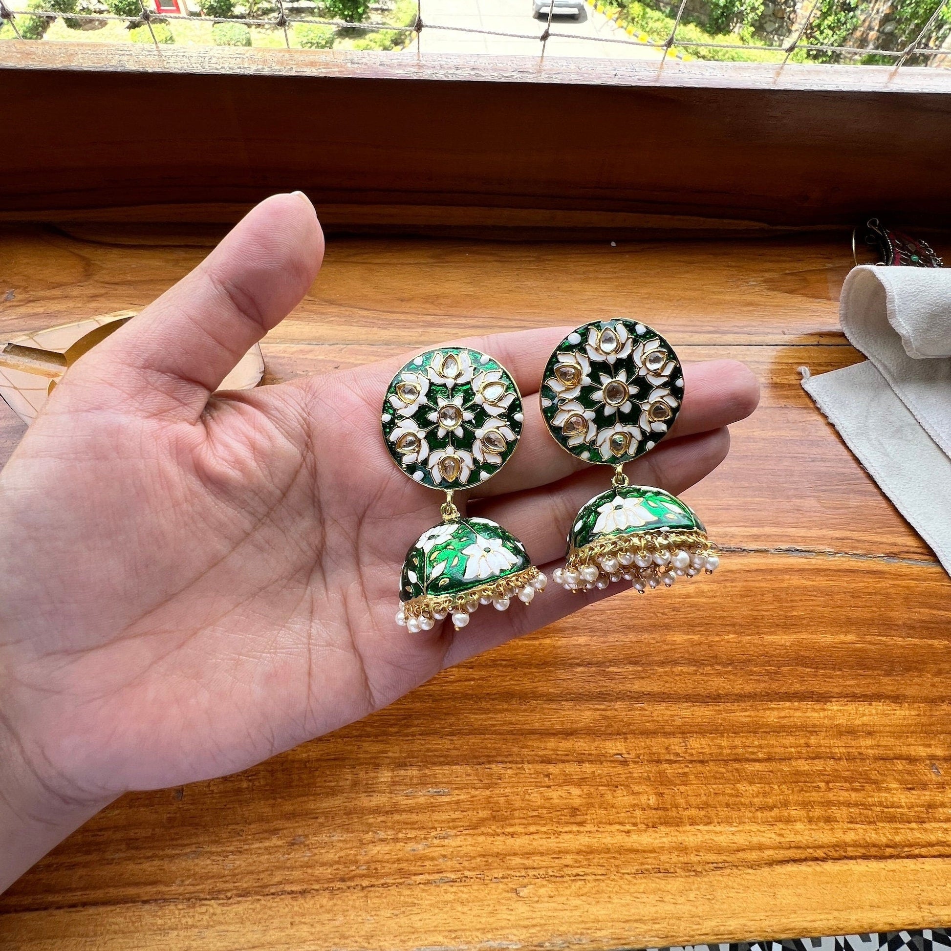 The Enache Rose Cut Pearl Jhumkas TheEnache