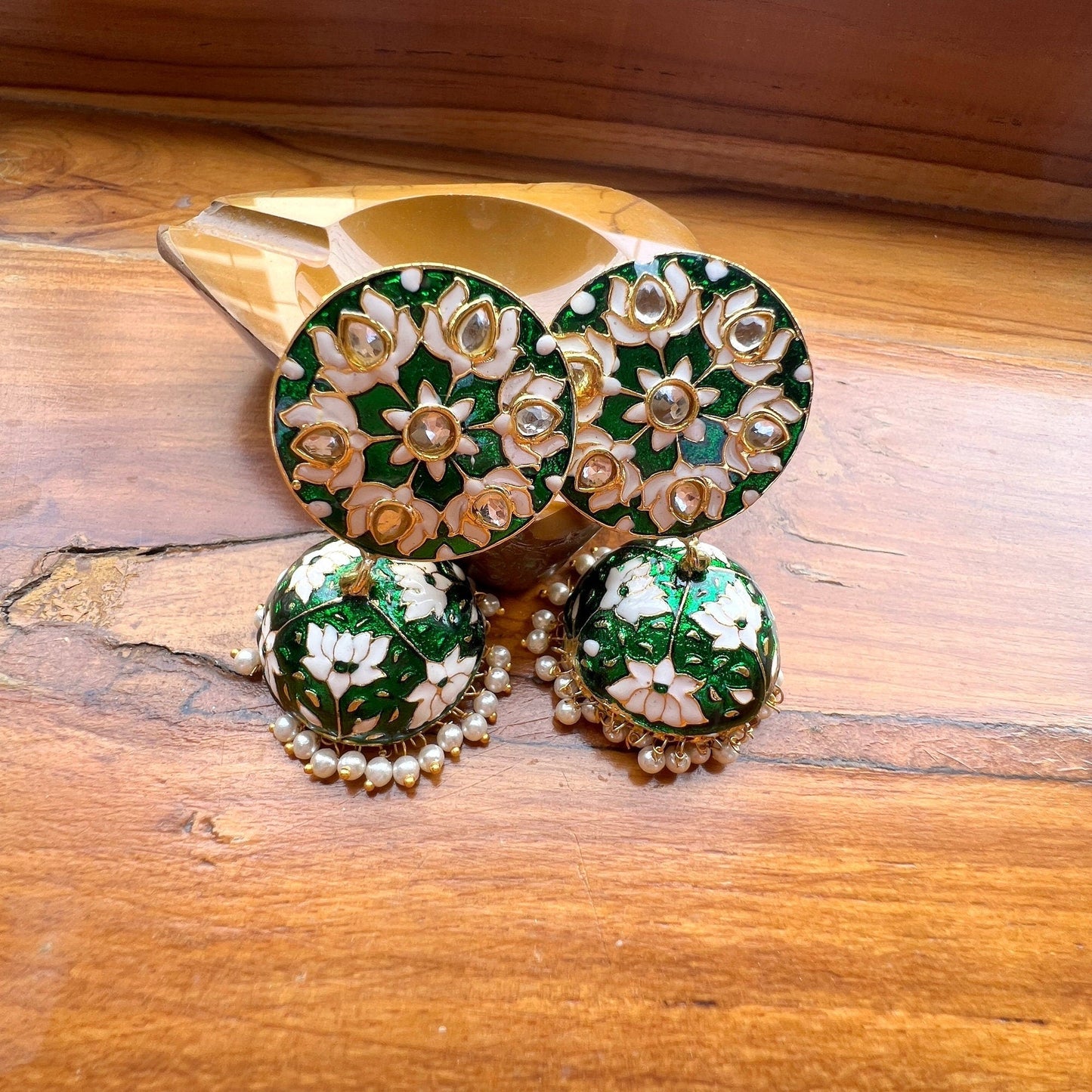 The Enache Rose Cut Pearl Jhumkas TheEnache