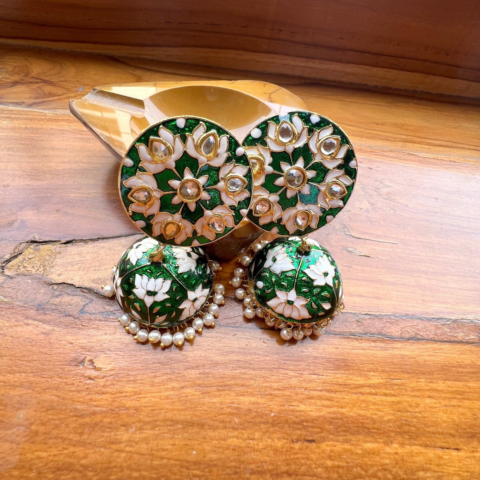 The Enache Rose Cut Pearl Jhumkas TheEnache