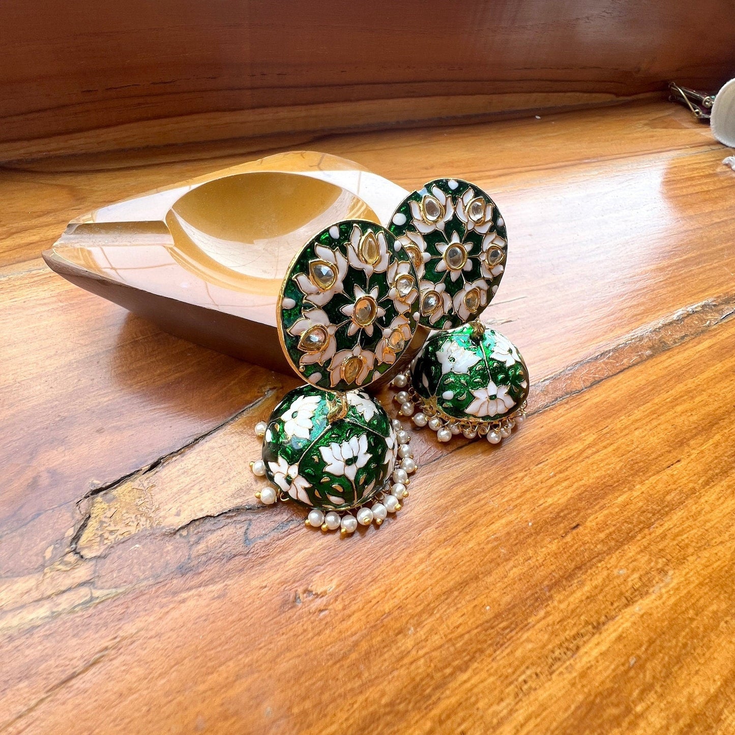 The Enache Rose Cut Pearl Jhumkas TheEnache