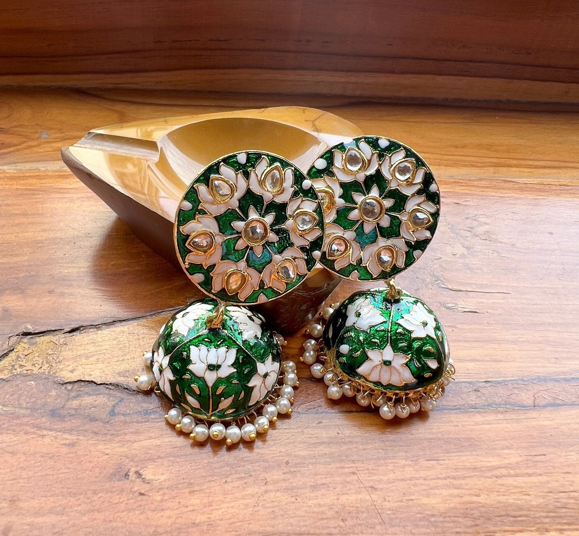 The Enache Rose Cut Pearl Jhumkas TheEnache