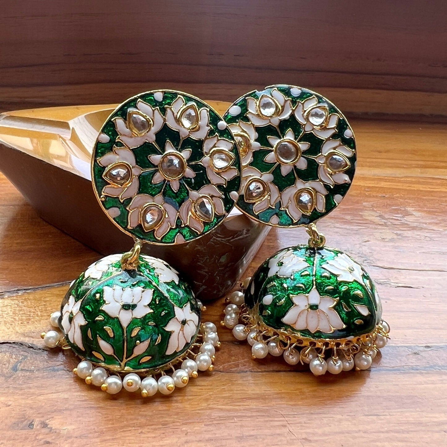 The Enache Rose Cut Pearl Jhumkas TheEnache