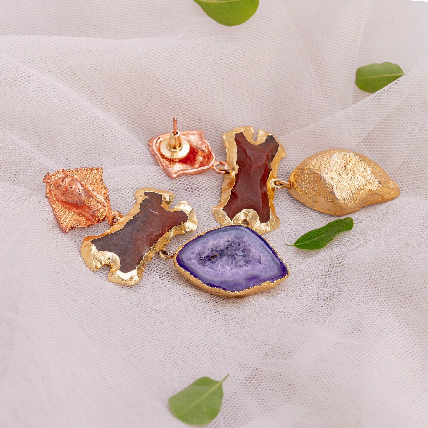 The Enache Rose Gold Sphinx Jasper Earrings TheEnache