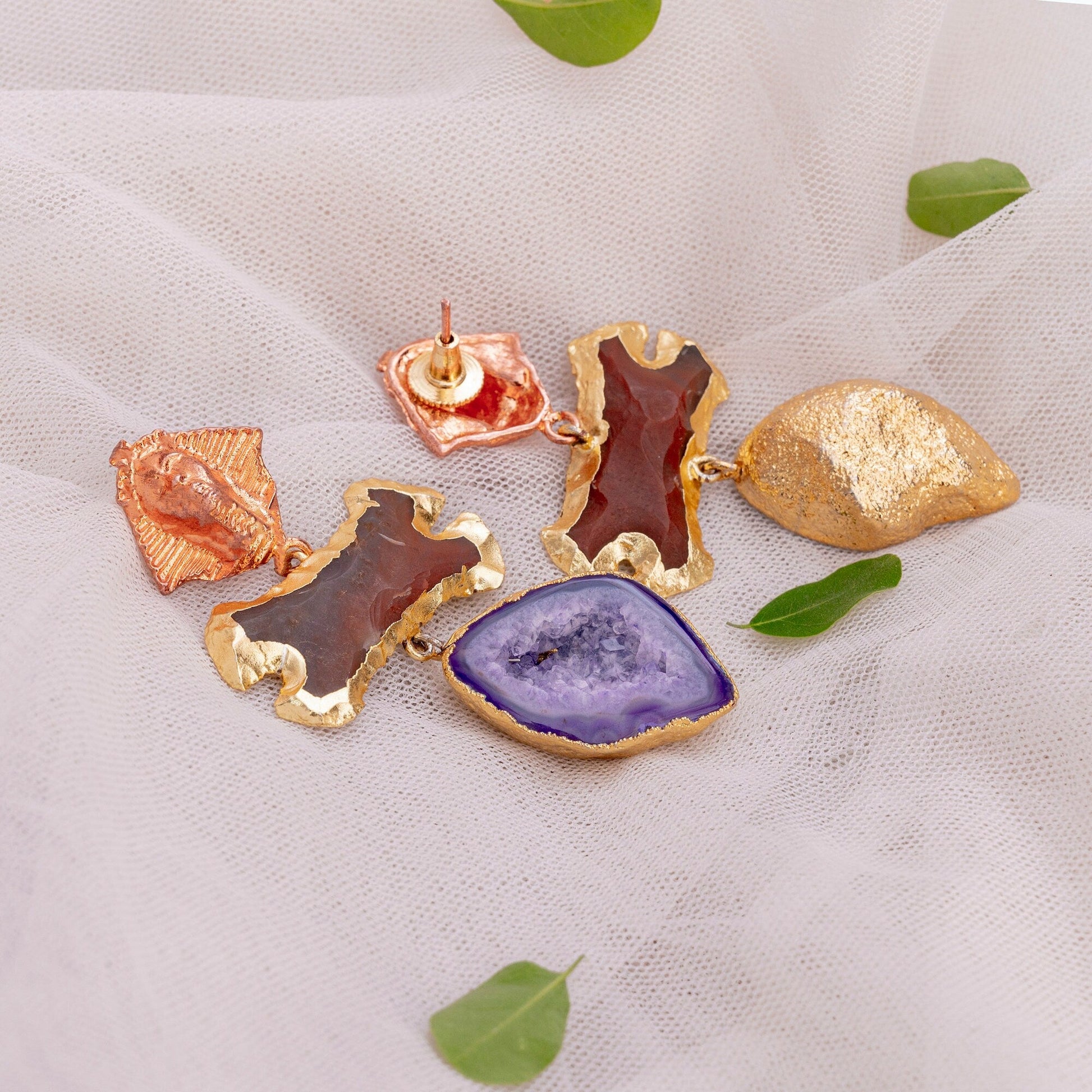 The Enache Rose Gold Sphinx Jasper Earrings TheEnache