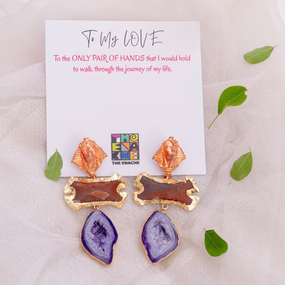 The Enache Rose Gold Sphinx Jasper Earrings TheEnache