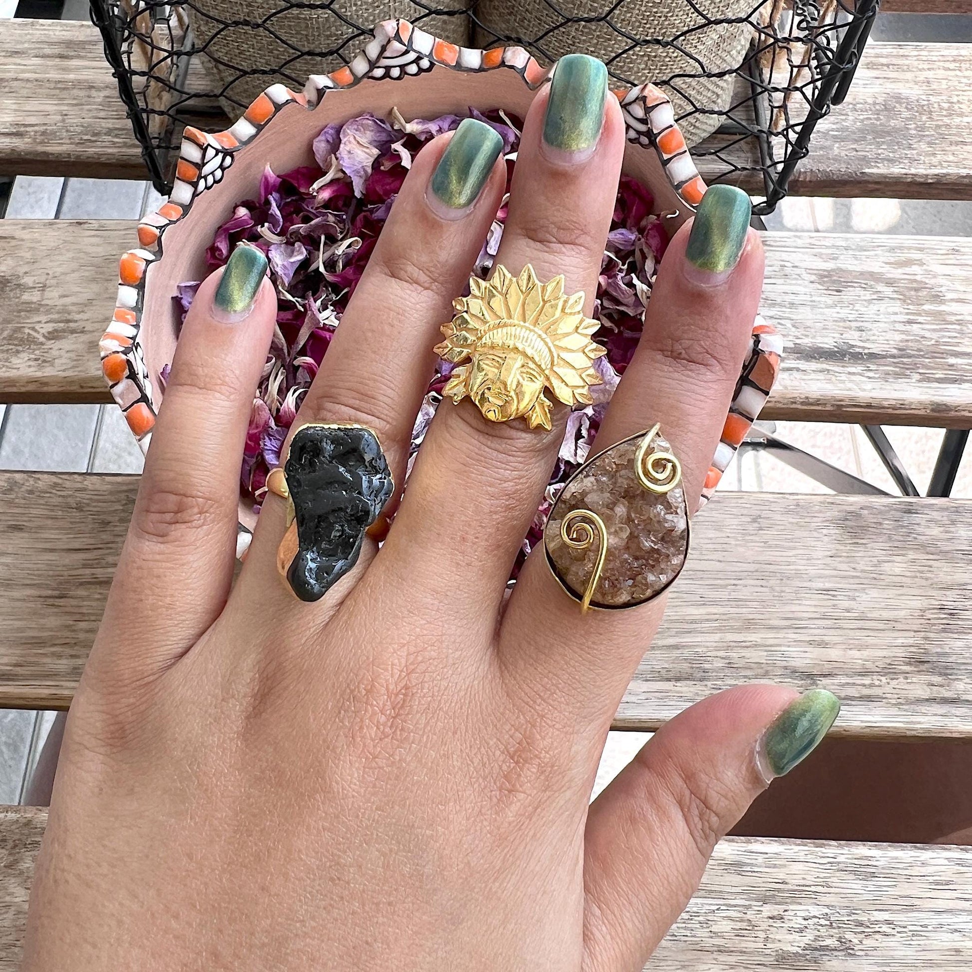 The Enache Set of 3 Rings - Black Onyx Tribal Ring TheEnache