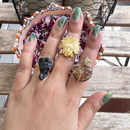 The Enache Set of 3 Rings - Black Onyx Tribal Ring TheEnache