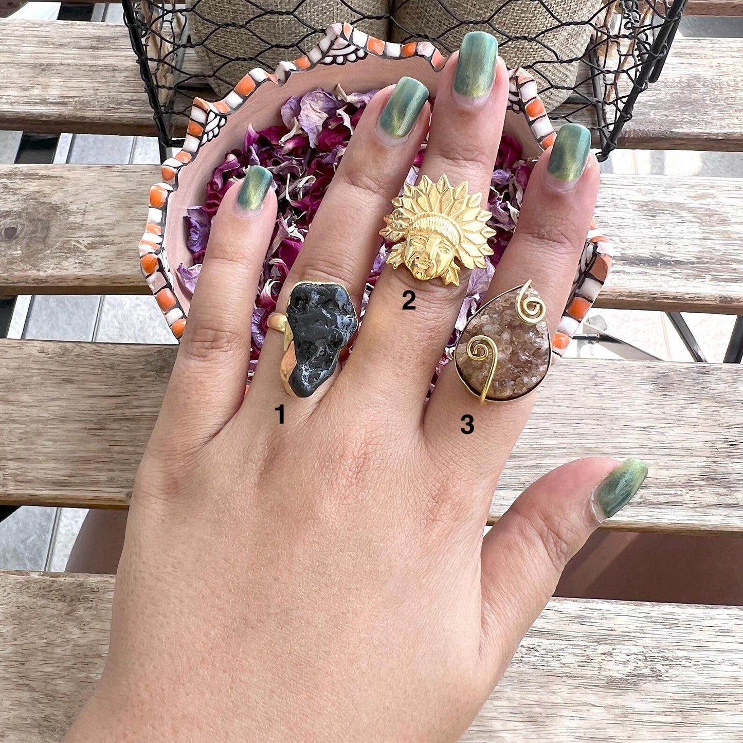 The Enache Set of 3 Rings - Black Onyx Tribal Ring TheEnache