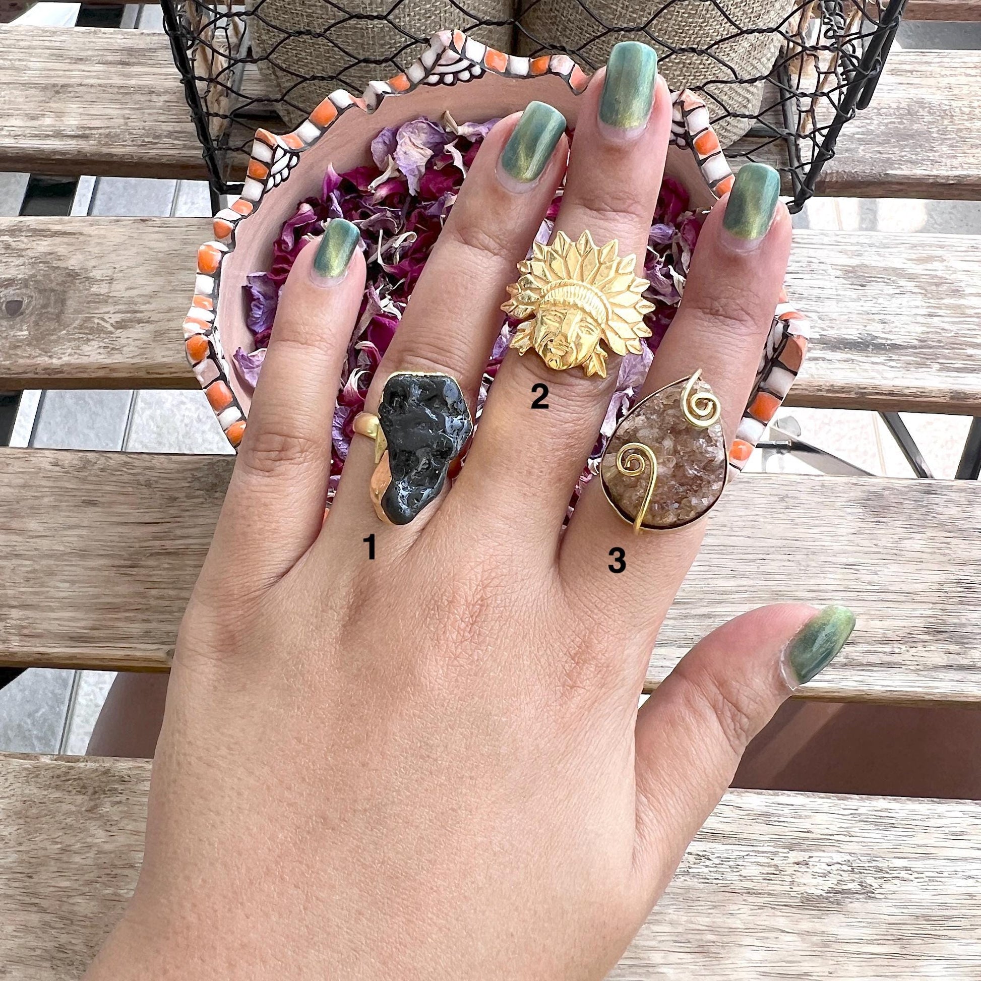 The Enache Set of 3 Rings - Black Onyx Tribal Ring TheEnache