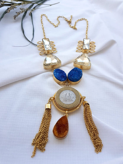 The Enache Silver Coin Tassel Necklace TheEnache