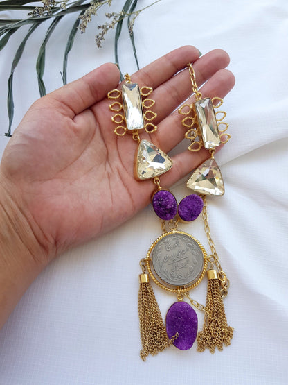 The Enache Silver Coin Tassel Necklace TheEnache