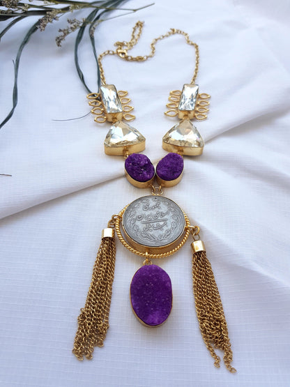 The Enache Silver Coin Tassel Necklace TheEnache