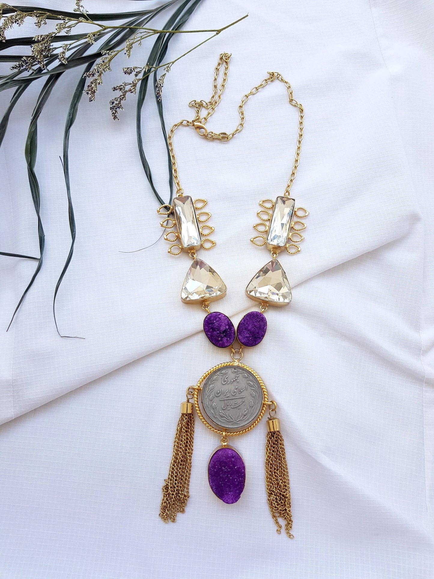 The Enache Silver Coin Tassel Necklace TheEnache
