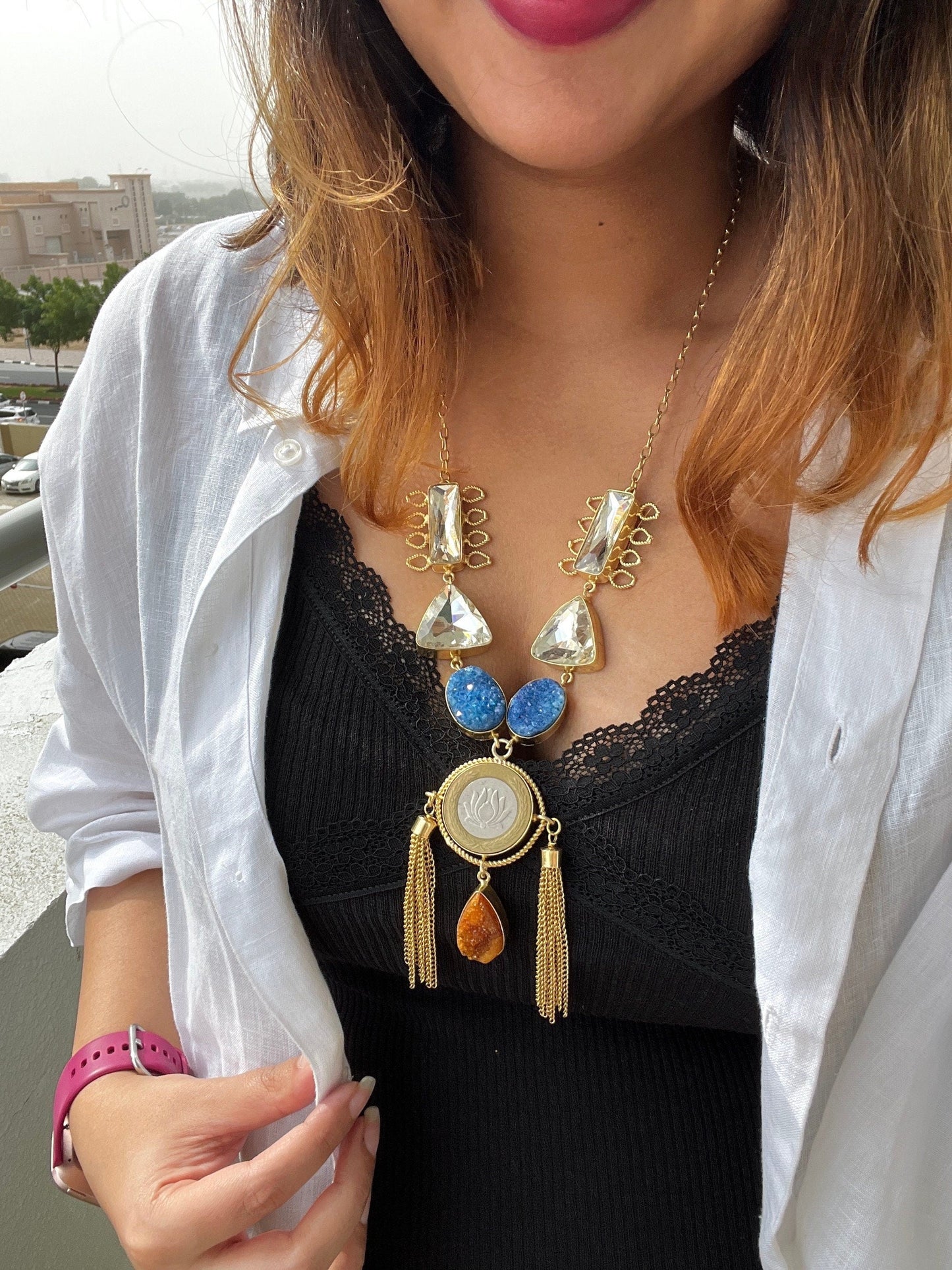 The Enache Silver Coin Tassel Necklace TheEnache