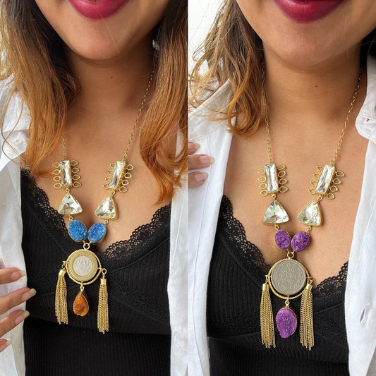 The Enache Silver Coin Tassel Necklace TheEnache