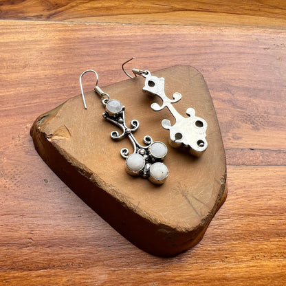 The Enache Silver Moonstone Dangle Earrings TheEnache