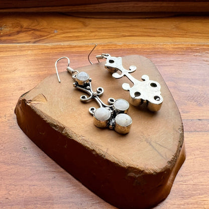 The Enache Silver Moonstone Dangle Earrings TheEnache