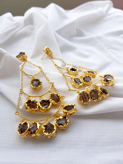 The Enache Smoky Quartz Chandelier Earrings TheEnache
