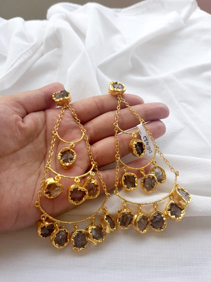 The Enache Smoky Quartz Chandelier Earrings TheEnache