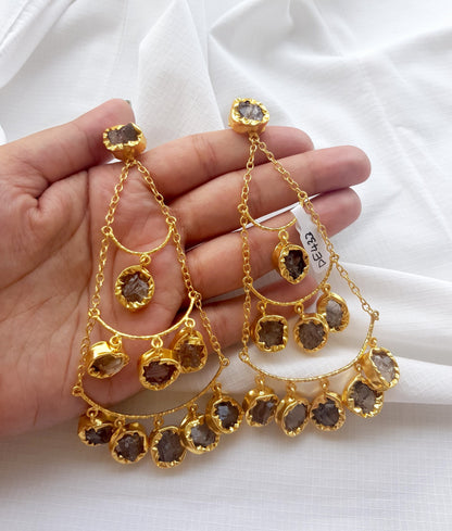 The Enache Smoky Quartz Chandelier Earrings TheEnache
