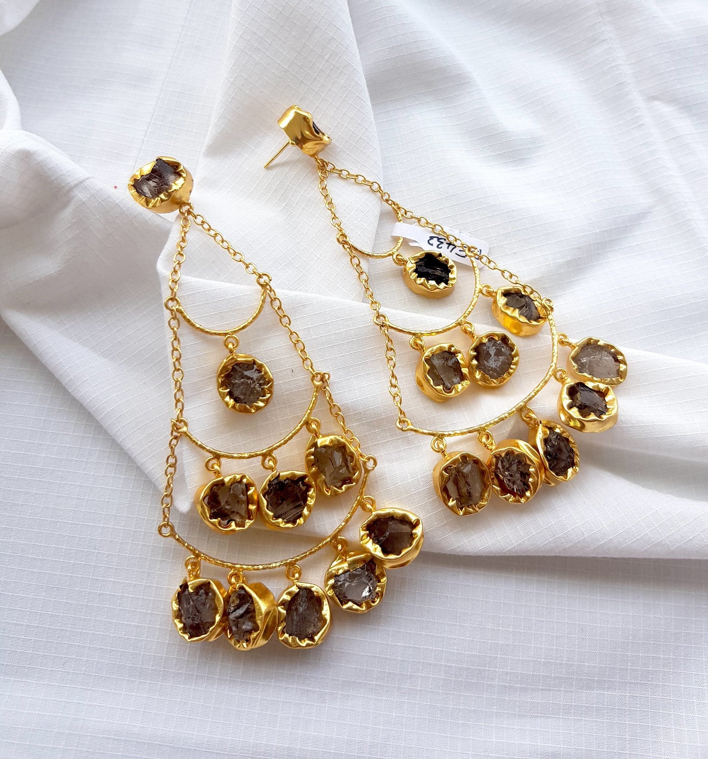 The Enache Smoky Quartz Chandelier Earrings TheEnache
