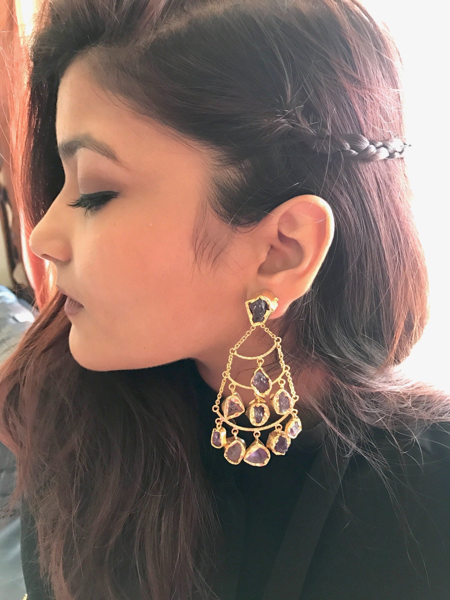 The Enache Smoky Quartz Chandelier Earrings TheEnache