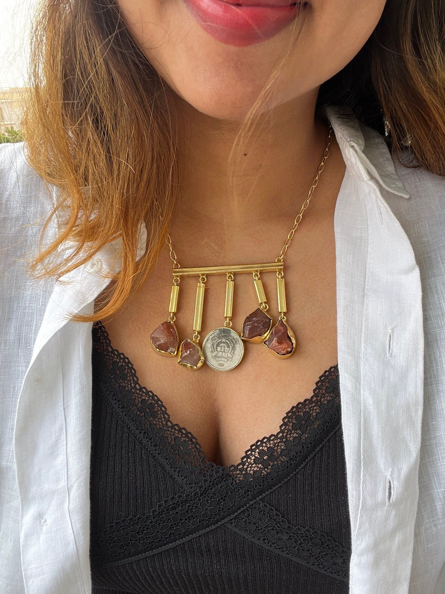 The Enache Smoky Quartz Charm Necklace TheEnache