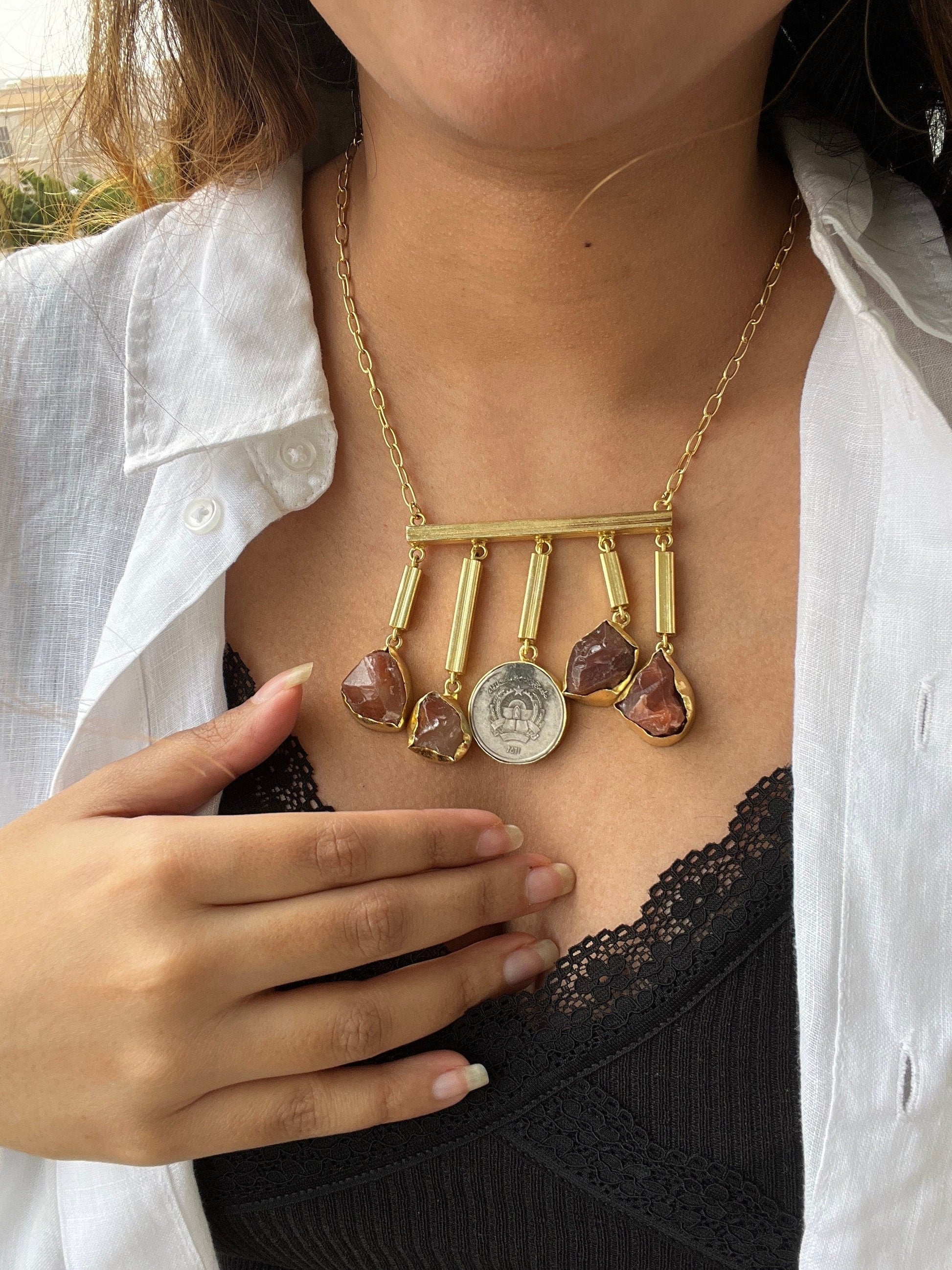 The Enache Smoky Quartz Charm Necklace TheEnache