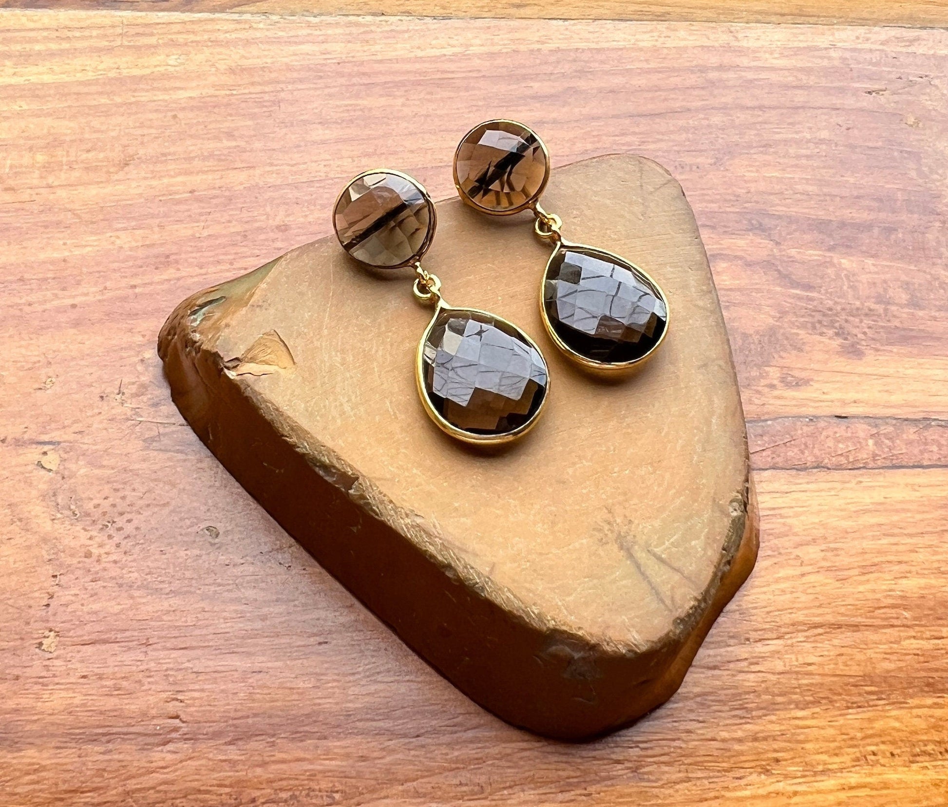 The Enache Smoky Quartz Dangle Earrings TheEnache