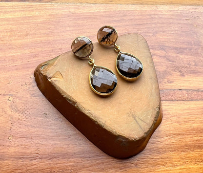 The Enache Smoky Quartz Dangle Earrings TheEnache
