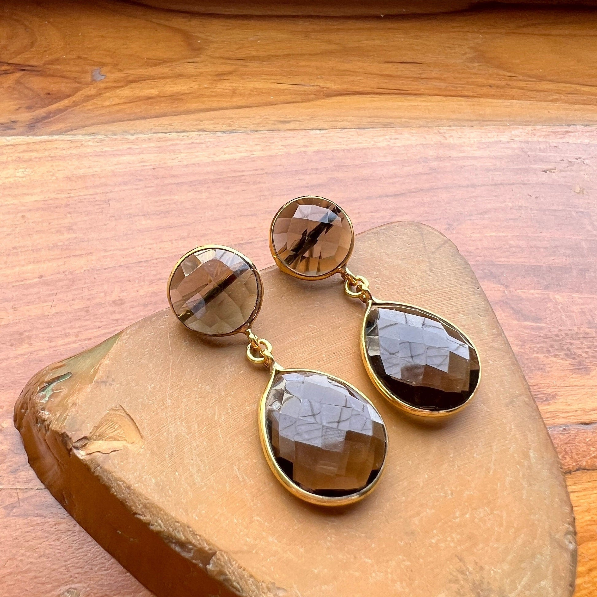 The Enache Smoky Quartz Dangle Earrings TheEnache