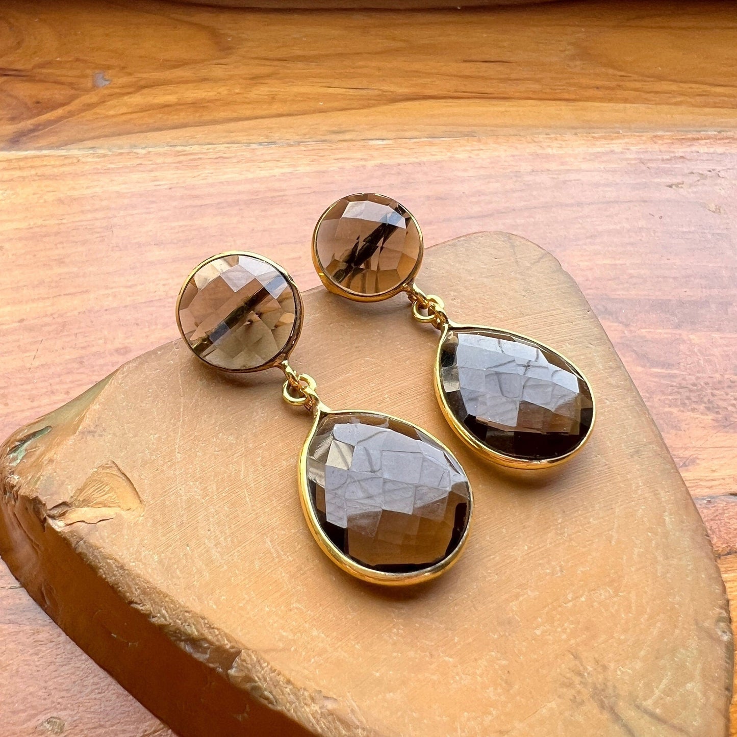 The Enache Smoky Quartz Dangle Earrings TheEnache