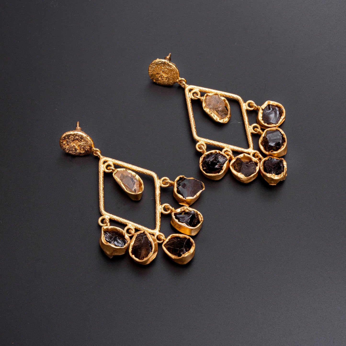 The Enache Smoky Quartz Filigree Earrings TheEnache