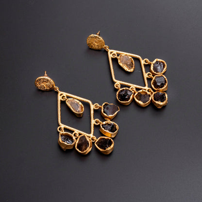 The Enache Smoky Quartz Filigree Earrings TheEnache