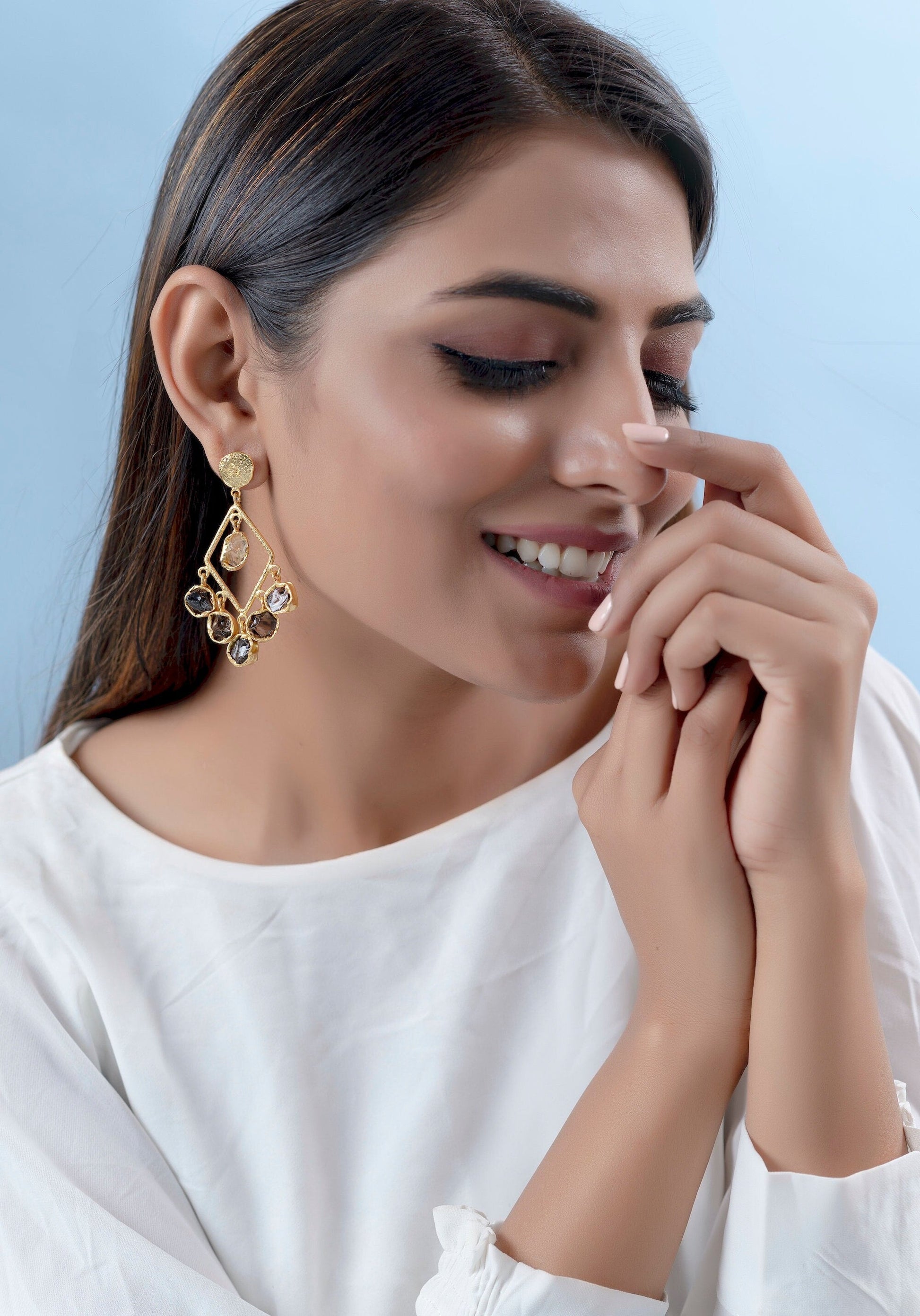 The Enache Smoky Quartz Filigree Earrings TheEnache