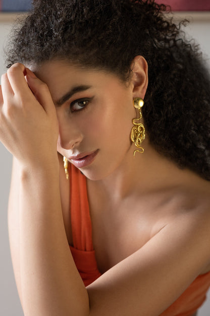 The Enache Snake Long Dangling Earrings TheEnache