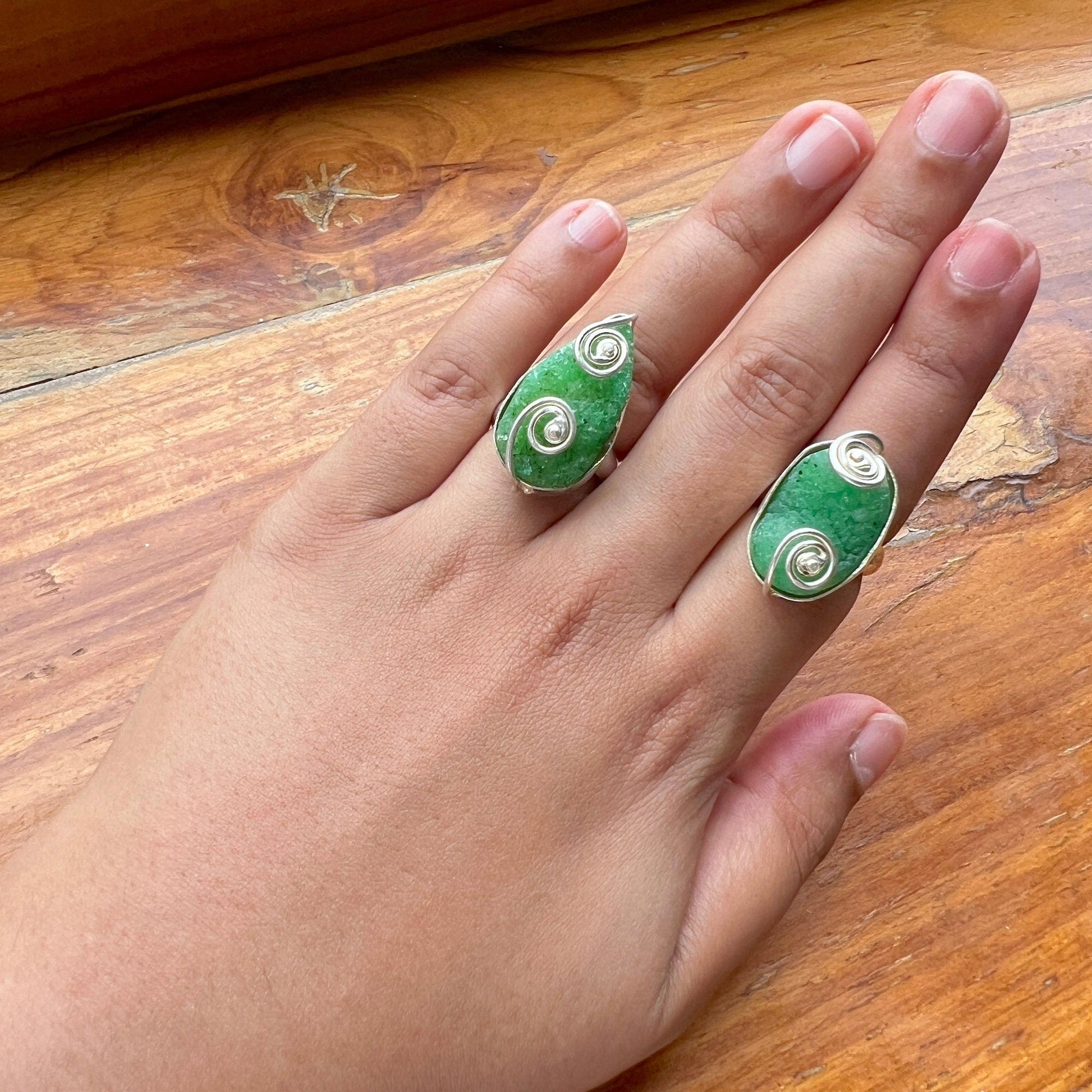 The Enache Spotted Druzy Double Finger Ring TheEnache