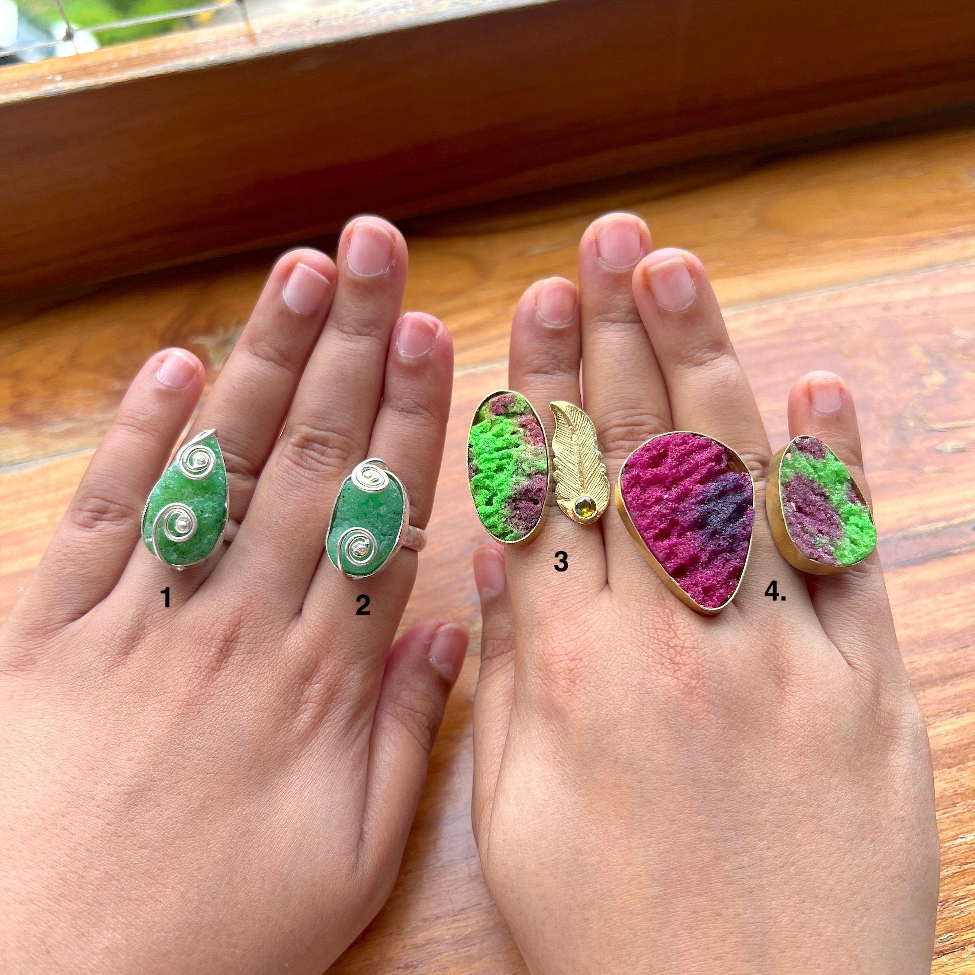 The Enache Spotted Druzy Double Finger Ring TheEnache