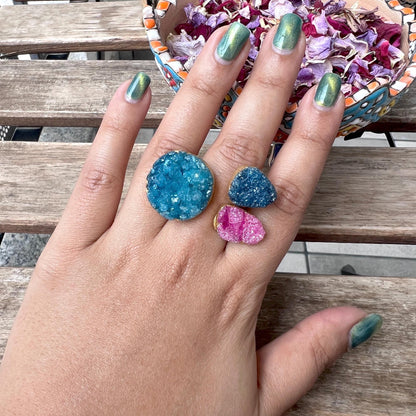 The Enache Teal Druzy Agate Ring TheEnache