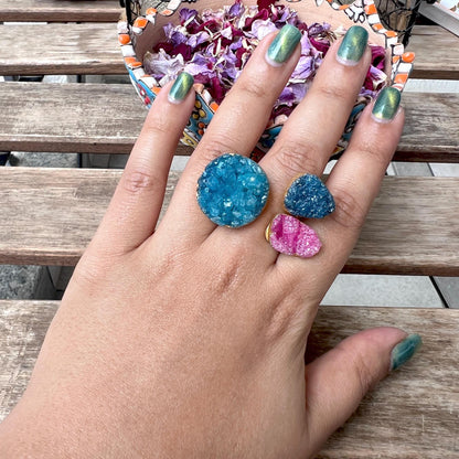 The Enache Teal Druzy Agate Ring TheEnache
