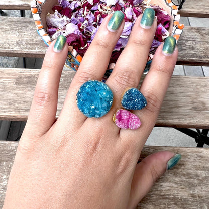 The Enache Teal Druzy Agate Ring TheEnache