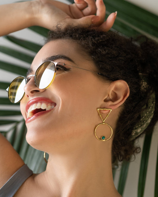 The Enache Triangle Turquoise Earrings TheEnache